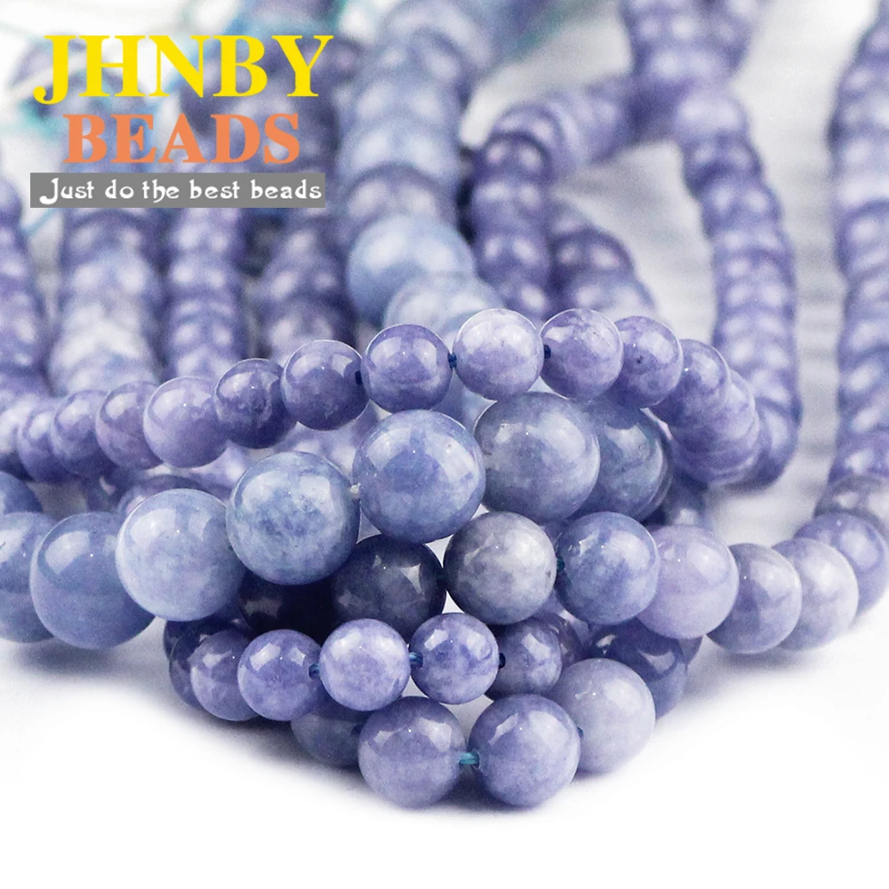 JHNBY AAA Royalblue Sea Beads натуральный камень 6/8/10/12 мм каменные шарики ручной работы