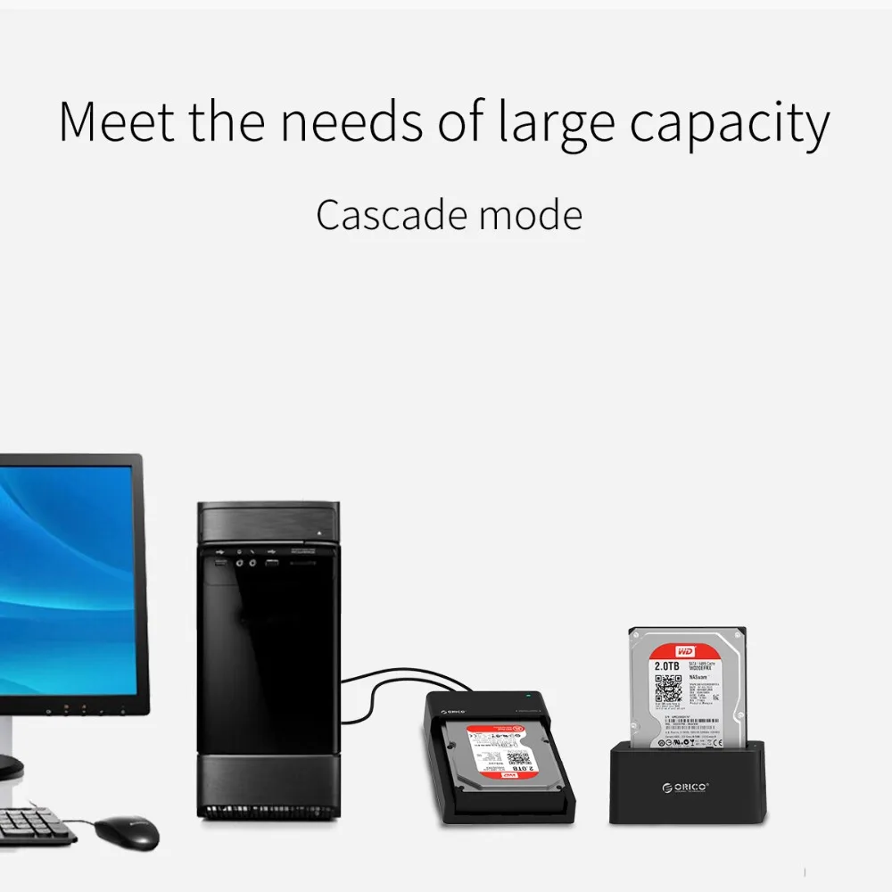 ORICO 6518US3 V2 Супер Скоростной USB 3 0 HDD жесткий диск и SSD док станция для 2 5 дюймового SATA