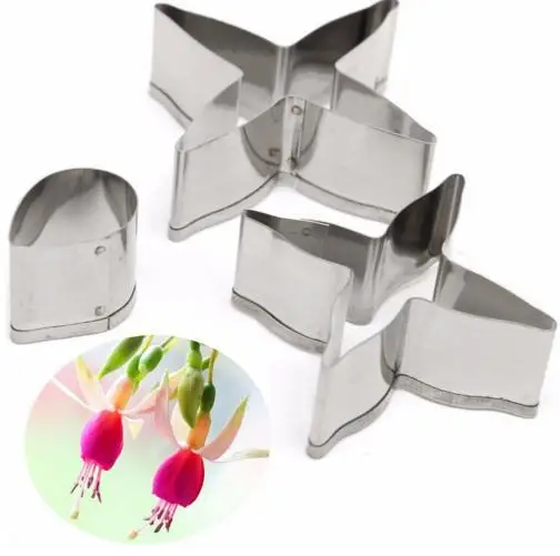 3pcs/set Fuchsia Flower Shape Chocolate Cookie Cutters Candy Biscuit