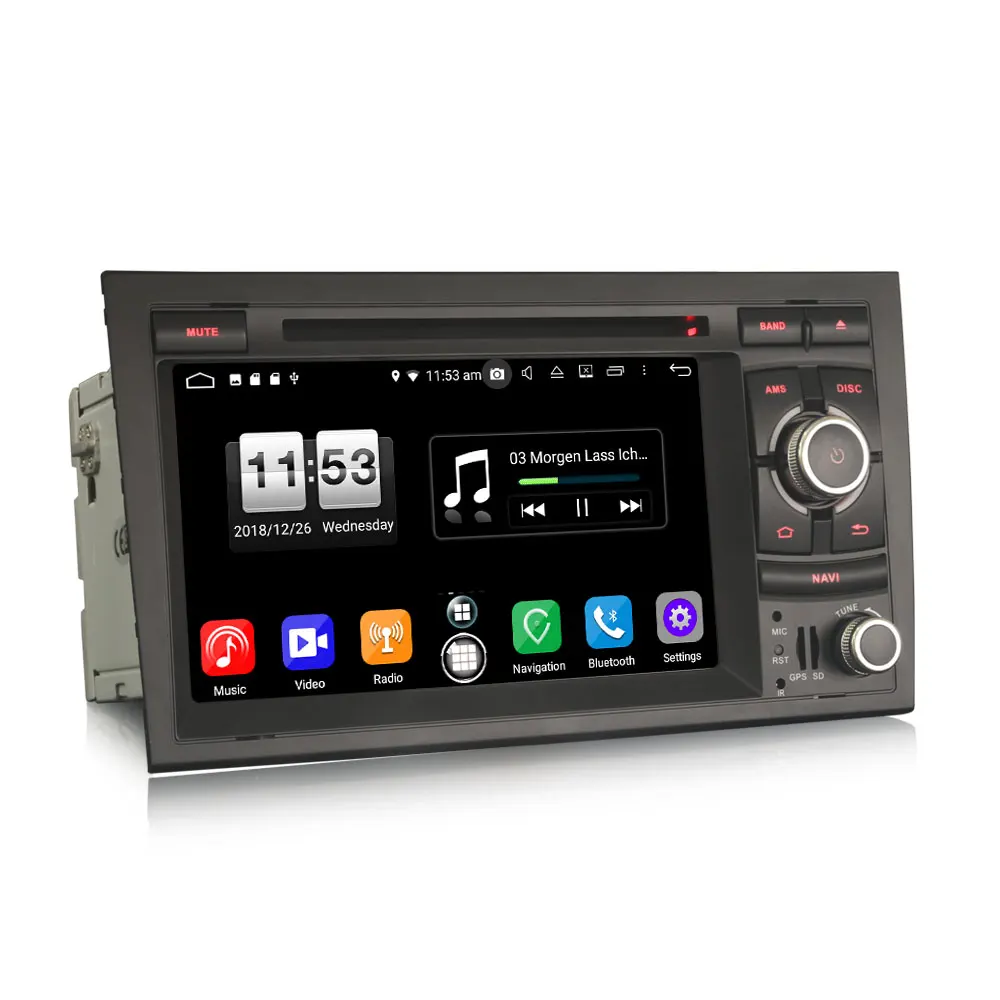 Best 7" Unique Design with Two UI Styles Android 8.1 Oreo OS Car DVD Multimedia GPS Radio for Seat Exeo 2008 2009 2010 2011 2012 2013 1