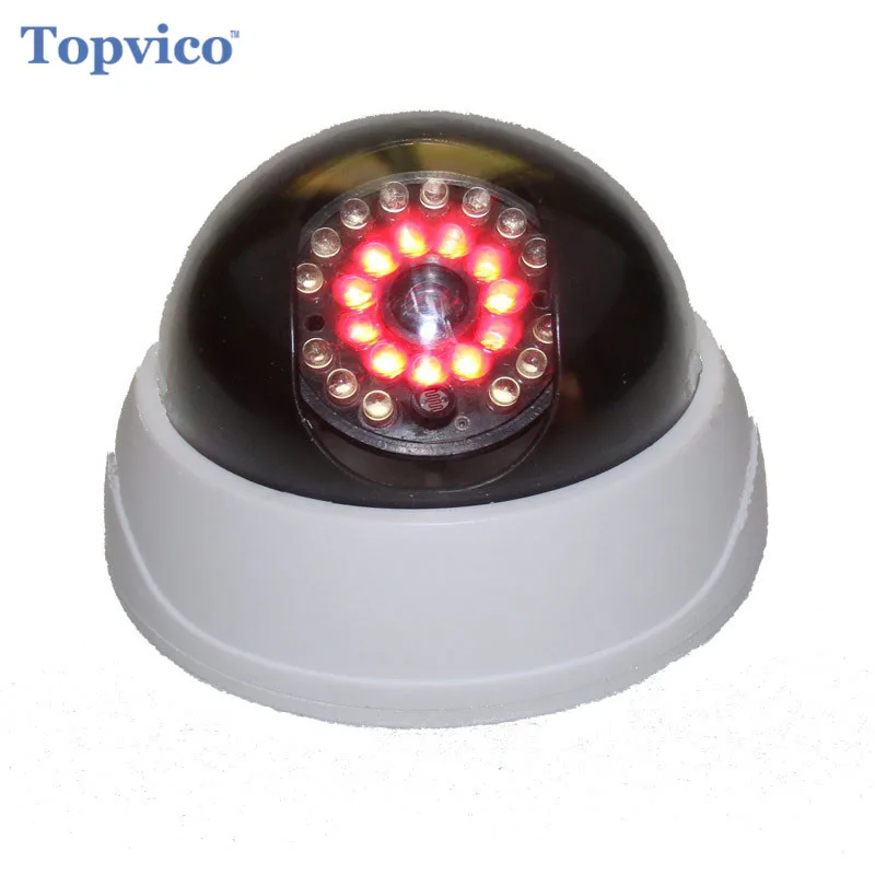 Topvico Fake Camera AA Battery for LED Dummy Surveillance Security Camera Dome CCTV Camera Home Security Surveillance System