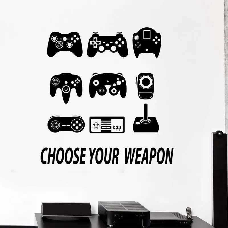 DCTAL Game Handle Sticker Gamer Decal Gaming Posters Gamer Vinyl Wall