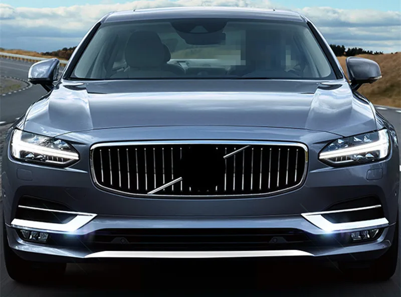 Автомобильный Стайлинг хромированный стикер для Volvo S90 V90-19 передняя противотуманная фара украшение крышка отделка полосы внешние аксессуары