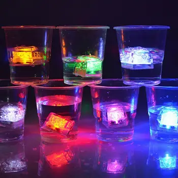 

12pcs Luminous LED Ice Cubes Light Flash Festival Wedding Party Xmas Decoration Color Changing Bar Tools Grow In the Dark