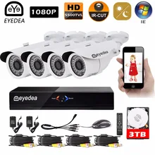 Russia Moscow USA Eyedea 8 CH HDMI DVR Recorder 1080P 5500TVL CMOS 36 LED Night Vision Outdoor CCTV Security Camera System 1TB