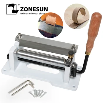 

ZONESUN 6" inch Manual leather skiver,handle leather peel tools DIY shovel skin Machine vegetable tanned leather peeler