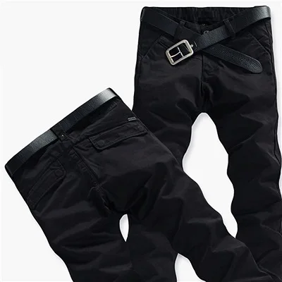 Новинка, мужские классические брюки карго из саржи, мужские тактические брюки, повседневные хлопковые брюки - Цвет: black