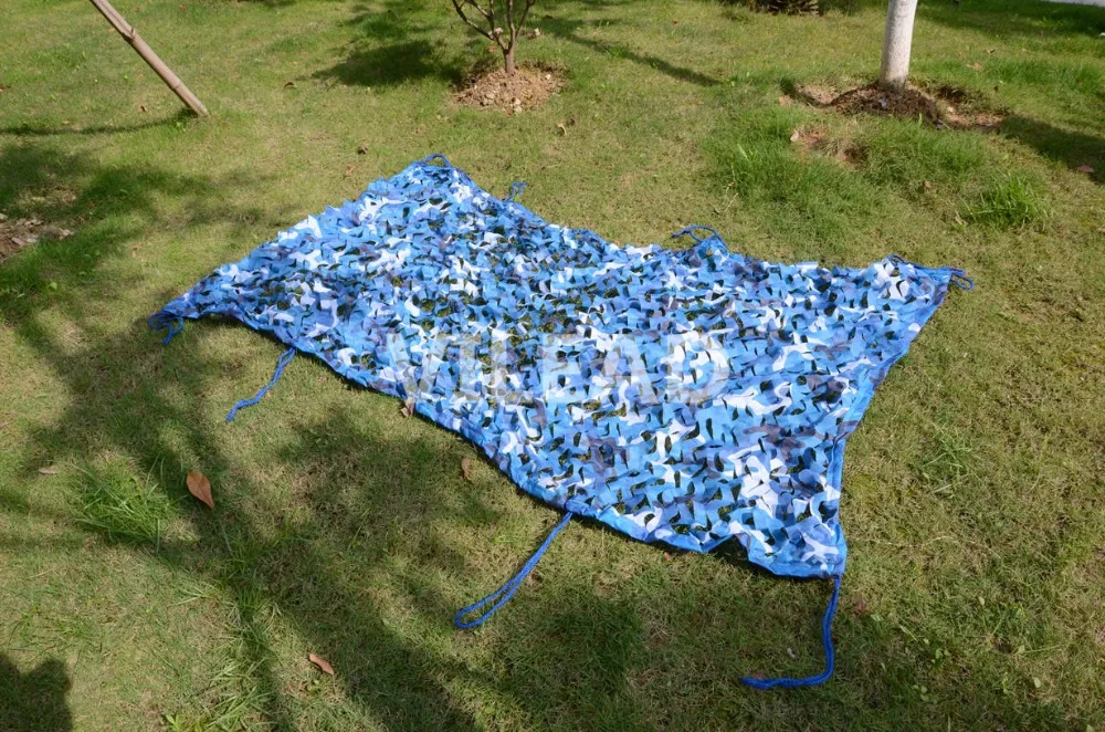 

VILEAD 2M (6.5FT) Wide Blue Camouflage Net Military Army Camo Netting Sun Shelter Outdoor Awning for Hunting Camping Car Tent