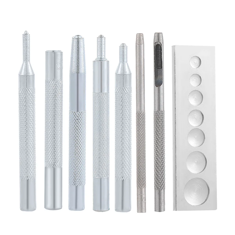 

Metal DIY Leather Craft Tool Set Die Hole Punch Snap Fasteners Press Studs Rivet Setter Base Kit Leather craft