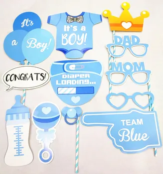 

LIFE MAGIC BOX Baby Boy Shower Photo Booth Team Blue Photography Party Backdrops Decorations