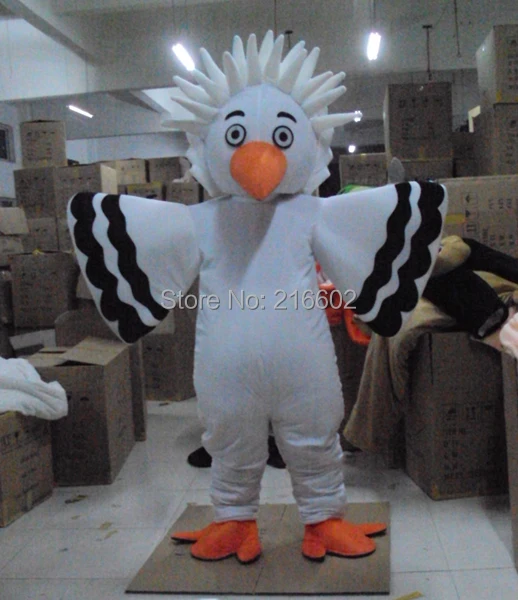 Putih Besar Burung Elang Kostum Maskot Ukuran Dewasa Fancy Dress