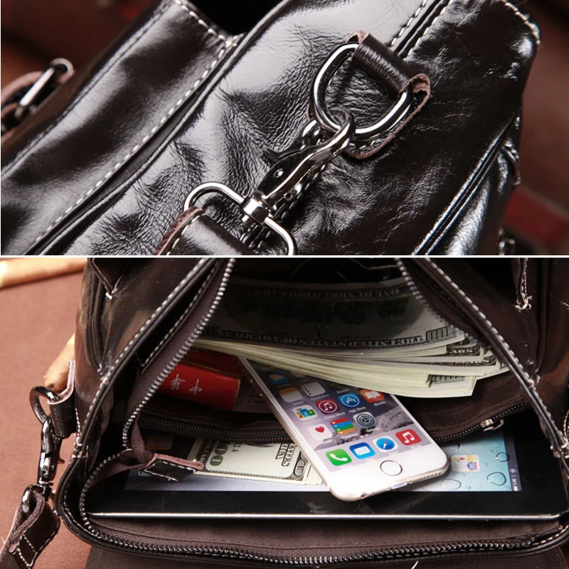 VM модный поцелуй масло воск натуральная кожа мужской классический ретро портфель бизнес сумка для ноутбука портфель сумки