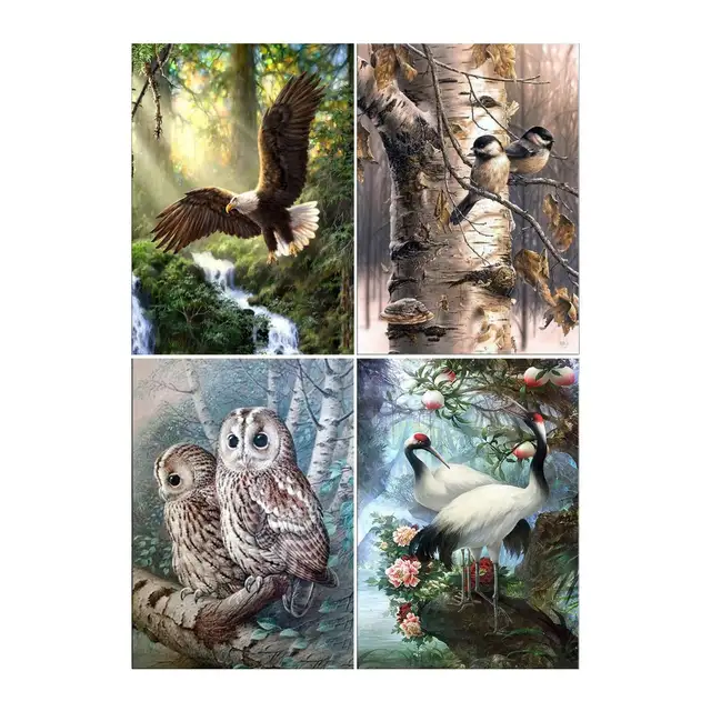 Crane Full Square Diamond Embroidery Cross Stitch Bird Diy 3d Diamond Mosaic Eagle Full Round Diamond Painting Owl Landscape Zh