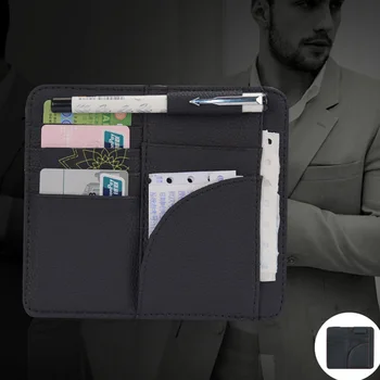 

1 Pcs Car Cards Storage Bag Holder Case PU Leather Sun Visor Pen Clip Organizer F-Best