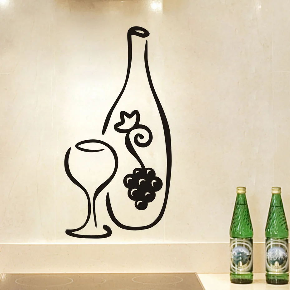 Kitchen Wall Stickers Wine Bottle Murax Vinyl Wall Sticker Kitchens Tile Walls Decals Home Decor House Decoration Art Wallpaper