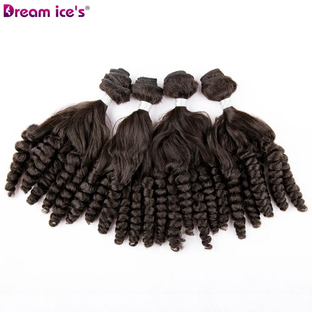 Синтетические свободные пучки волнистых волос Плетение 4 пучка/лот 200g16inch* 2 18 inch* 2 натуральные мягкие волосы для наращивания