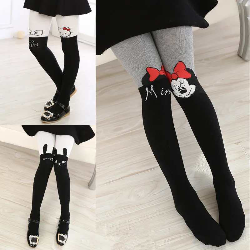 

Spring Autumn baby leggings girls leggings kids pantyhose children bottoms minnie mickey cartoon bear cat rabbit miki L001