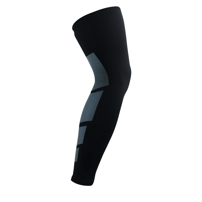 1 шт. противоскользящая полная длина компрессионный рукав для ног Поддержка голени и голени защита от боли и восстановления - Цвет: Black
