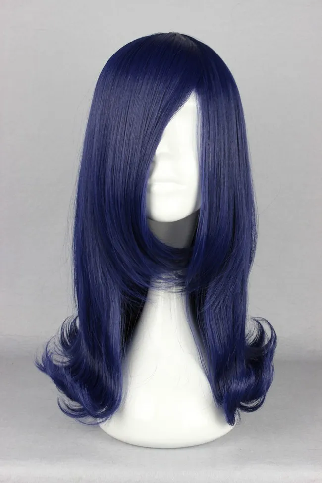 Mcoser 45 см длинные волнистые синтетические 7 цветов Розовый Синий Коричневый Косплэй 100% Высокое Температура Волокно волосы парик-5