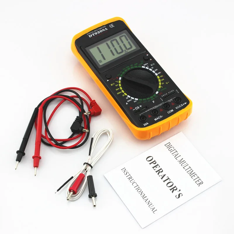 Digital Multimeter DT 9208A Volt Amp Ohm Hz AC/DC Temperature Hertz