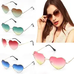 OUTEYE Мужская Сердце Форма солнцезащитные очки для Для женщин Для мужчин зеркальные линзы солнцезащитные очки милые женщины металлический