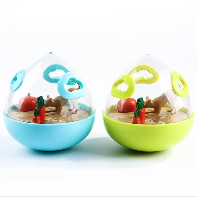 Interactive Dog Cat Food Treat Ball Bowl Toy Funny Pet Shaking Leakage Food Container Puppy Cat Slow Feed Pet Tumbler Toy