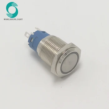 

New type 16mm Waterproof Momentary Stainless Steel Metal Doorbell Bell Horn LED Car Auto Engine PC Push Button Switch