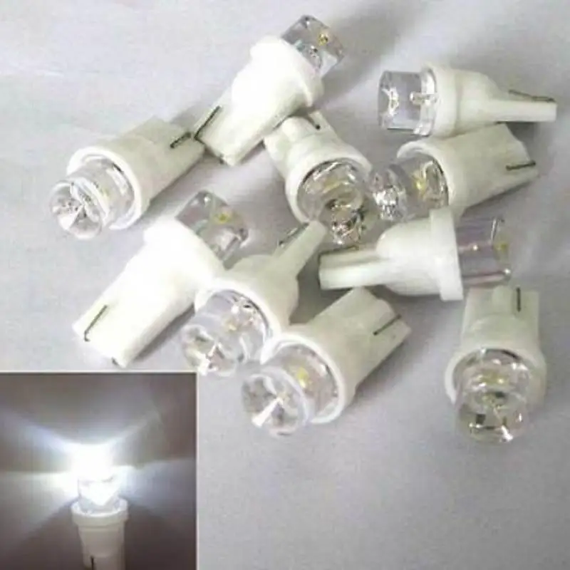 New 10Pcs T10 White 168 194 501 W5W LED Side Car Light Wedge Bulb Lamp DC