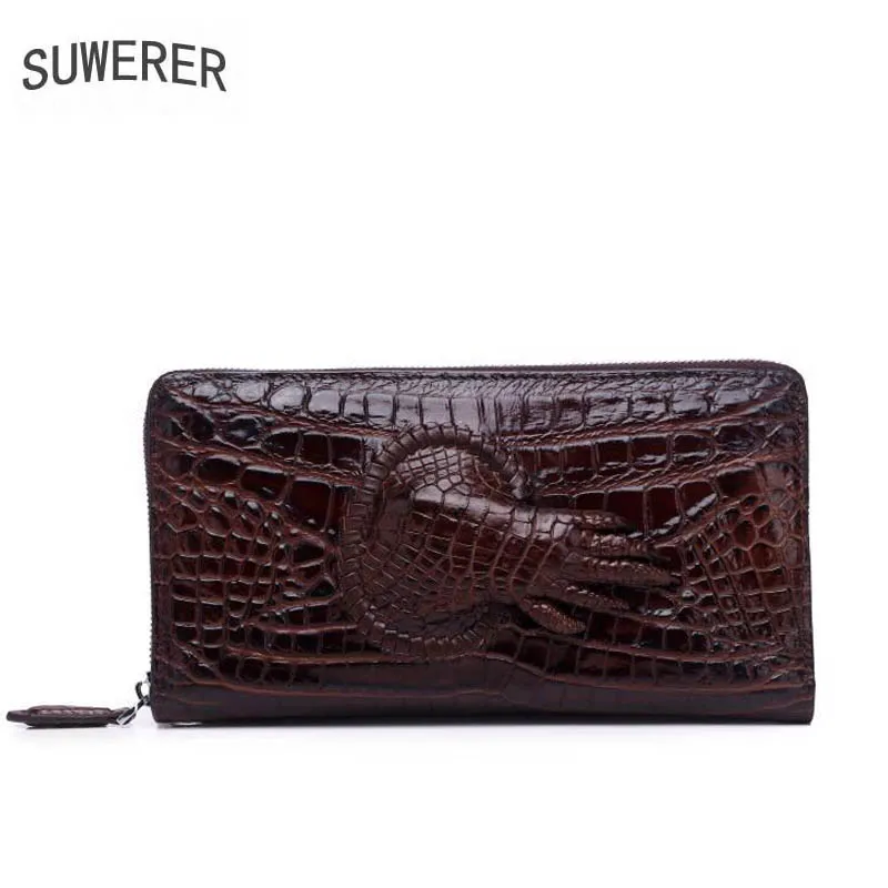 

SUWERER high quality fashion luxury brand 2019 new crocodile leather clutch bag counter genuine, female famous brand