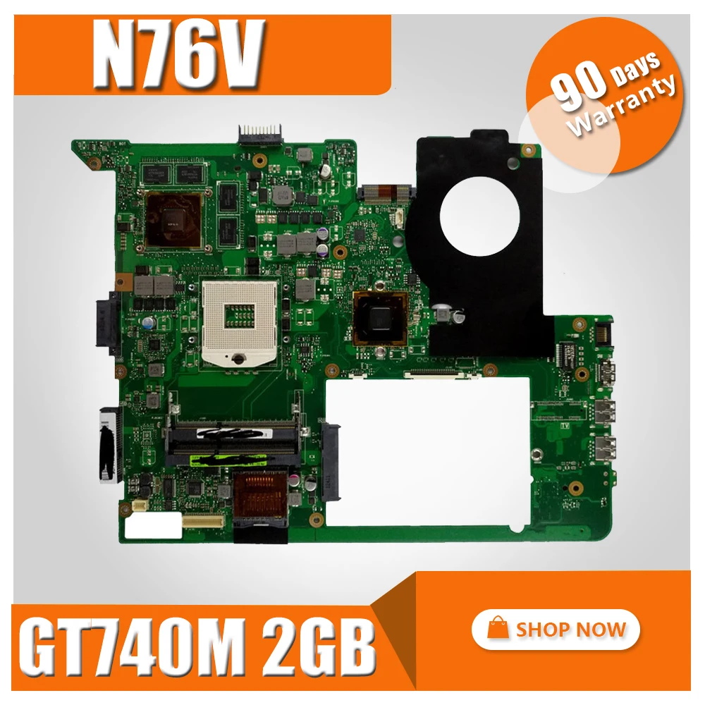 GT740M 2 Гб N76V материнская плата для ноутбука For Asus N76VJ N76VB N76VZ N76VM REV: USB 3 0 полностью