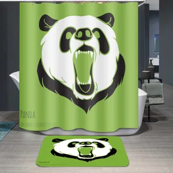 

3D Number Print Waterproof Shower Curtain Polyester Fabric Bath Curtain Home Bathroom Curtains with 12 Hooks Shower Curtains