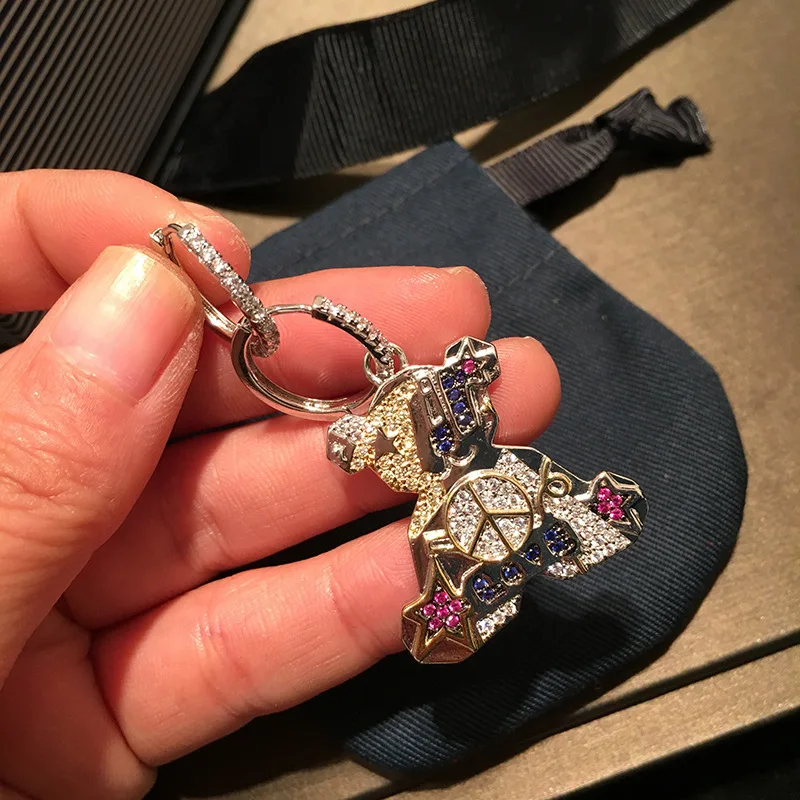 

Queen Lotus 2019 New Cute Gog Animal Earrings Women Drop Earrings AAA Zircon Jewelry Fashion Jewelry silver 925 pin