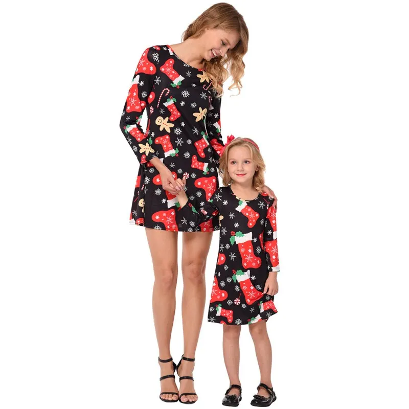 Новое Осеннее пляжное платье для мамы и дочки одежда для семьи модные одинаковые комплекты для мамы и дочки