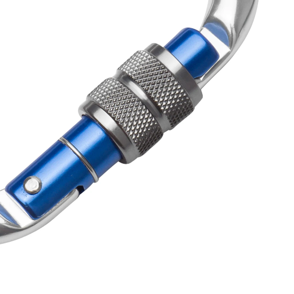 Perfeclan Rock Screw Gate Auto Locking Carabiner Climbing Safety D Type Hook Aluminum Auto Lock Screwgate D Carabiner