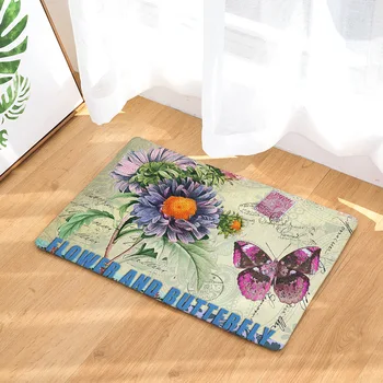 

CAMMITEVER Retro Floral Rose Doormat Soft Carpet Kitchen Floor Mat Anti Slip Entrance Rug Welcome Door Mat Outdoor