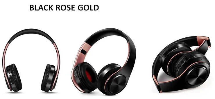 Men Gift Gold Wireless Headphones Bluetooth Earphone Stereo Headset with Build-in MIC with 3.5mm Jack for Xiaomi Samsung IPHONE