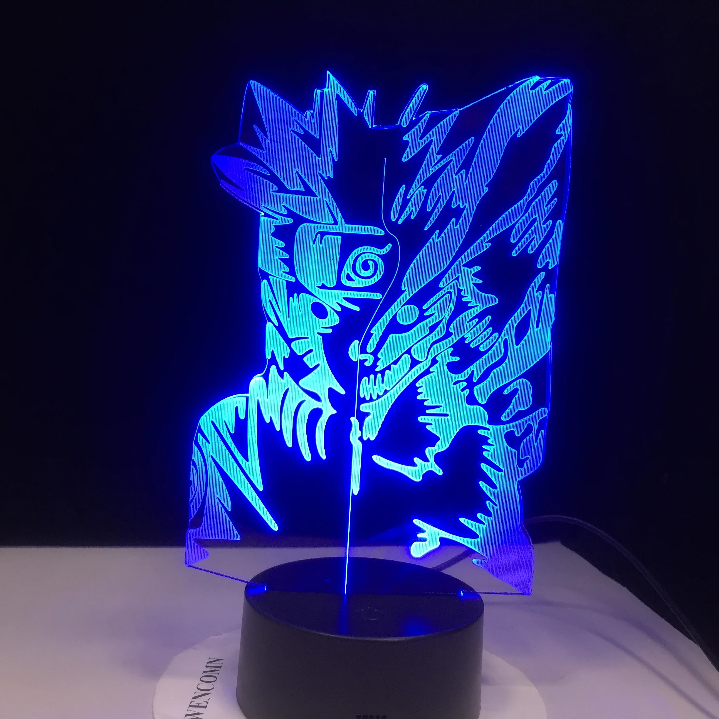Наруто фигурку Uzumaki 3D светодиодный ночник настольная лампа новинка украшение для