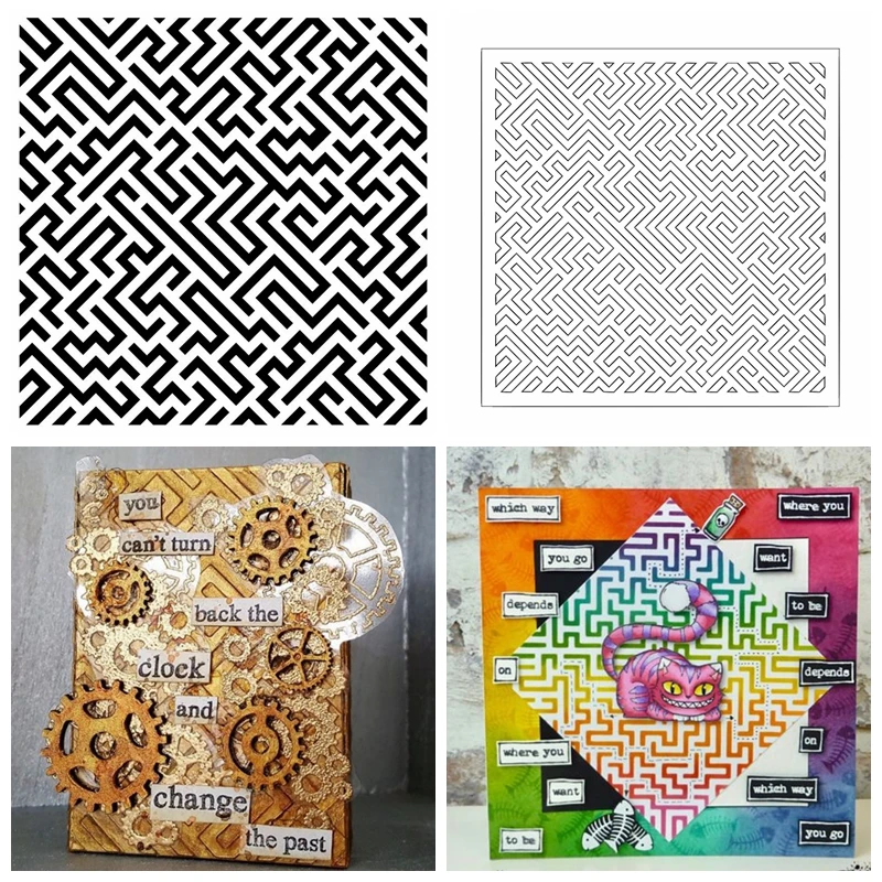 

Maze Route Stencil for DIY Scrapbooking Decorative Embossing Paper Cards Crafts Plastic Templates Drawing Sheets 6x9inches