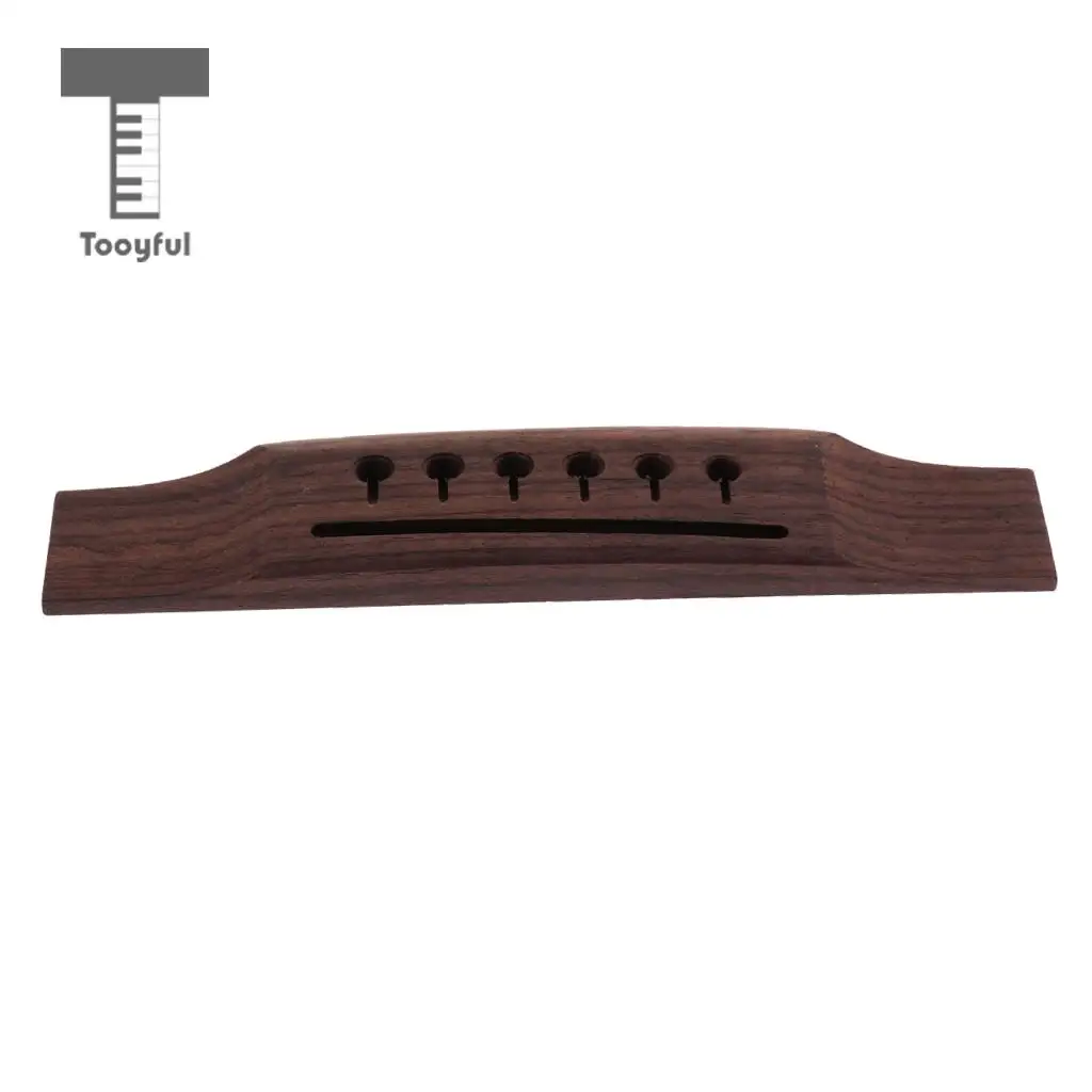 Tooyful Durable Rosewood Left Handed Guitar Bridge DIY for 6 String Acoustic Guitar Replacement Parts