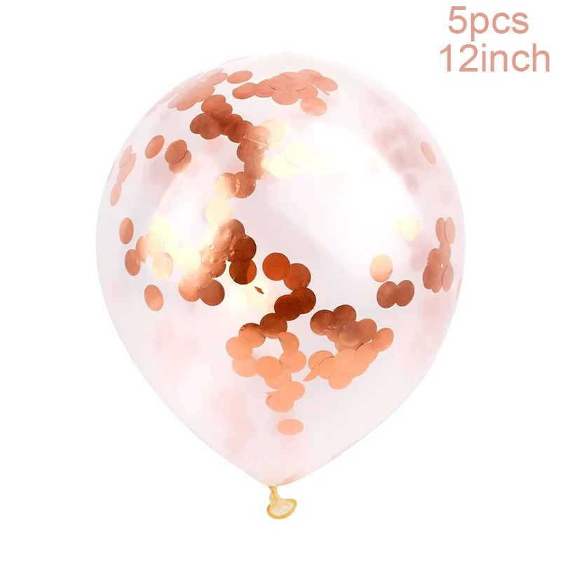 QIFU с днем рождения шар цвета розового золота набор ребенка душ конфетти шар, воздушный надувной номер шар цифры вечерние украшения - Цвет: Confetti balloon 1
