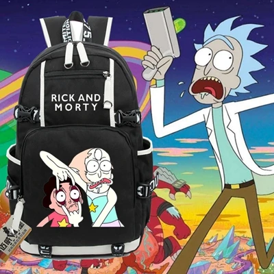Аниме Рик и Морти рюкзак для ноутбука косплей мультфильм школьные сумки 1" Студенческая сумка рюкзак дорожная сумка - Цвет: 1015
