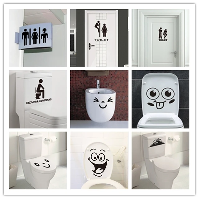Diy Smiley Face Toilet Sticker Voyeur Eye Sticker Bathroom Decor