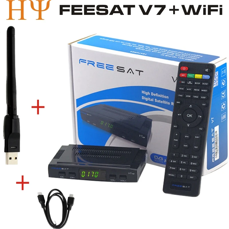 Freesat V7 3 шт HD спутниковый ресивер Full 1080P + USB WiFi DVB S2 Поддержка камеры powervu youpron
