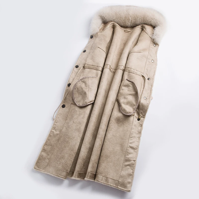 Coréen Camel Double face Hiver Renard Vêtements Daim En Veste Manteau Doublure Femmes Fourrure Manteaux Laine À Light Véritable Zt663 2018 De Élégant Capuchon rpnwqBPr