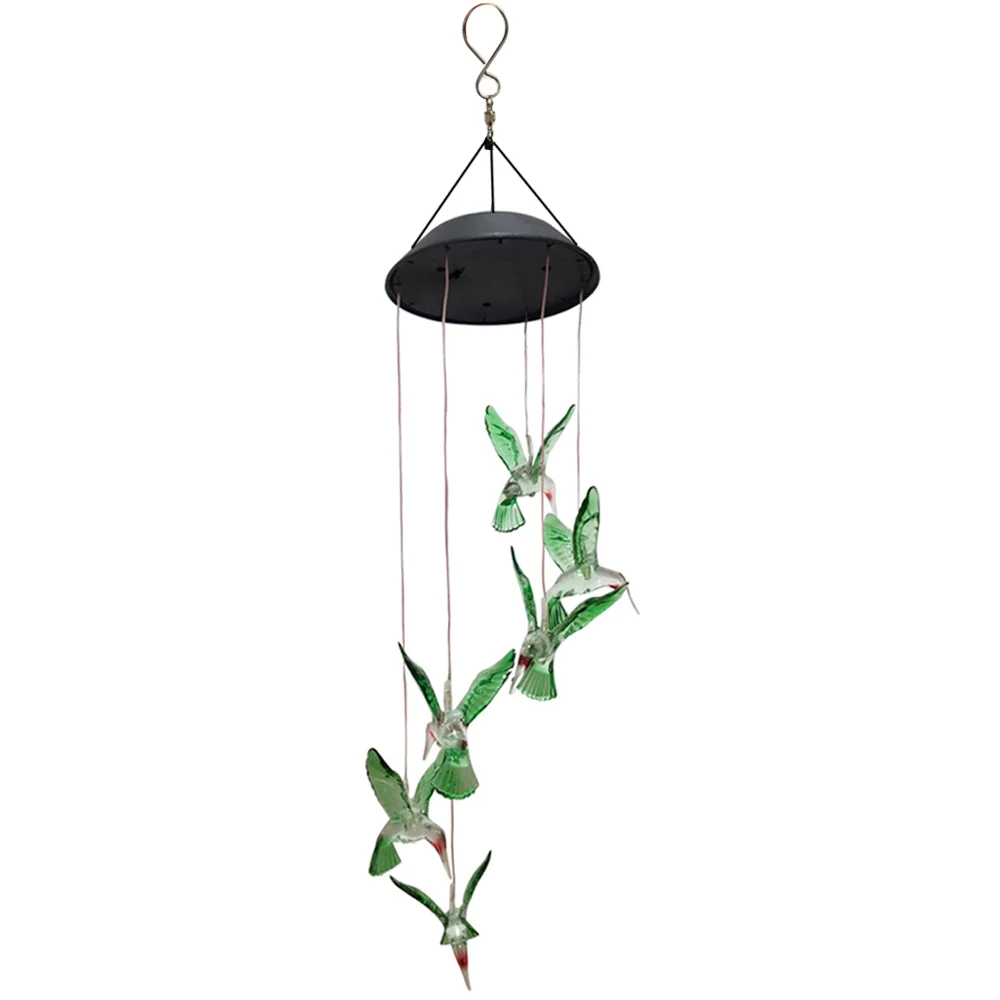 Solar Color Changing LED Hummingbird Wind Chimes Light Lamp Waterproof Eco-friendly Wind Chimes Home Garden Decor Party Supplies