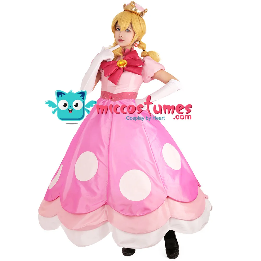 

Peach Peachette Cosplay Costume Pink Dress Woman Halloween Outfit