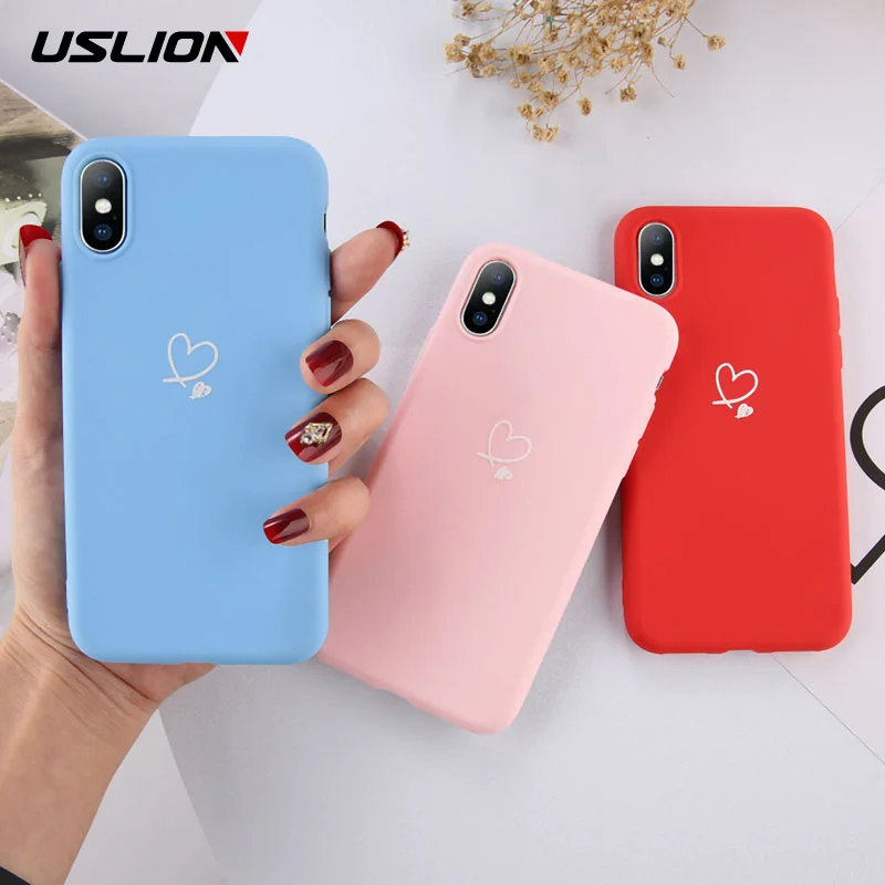 Чехол USLION для iPhone X XS XR Xs Max 6 6s 7 8 Plus 5 SE простой мягкий ТПУ чехол на заднюю панель
