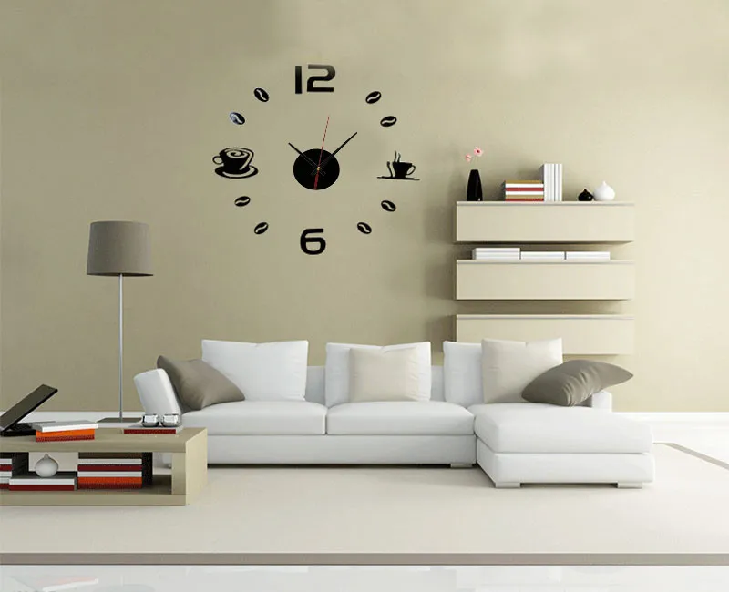 

wall clock Acrylic DIY Self Adhesive Interior wall watch Creative Decoration Mute digital wall clock Living Room brief klok#L5$