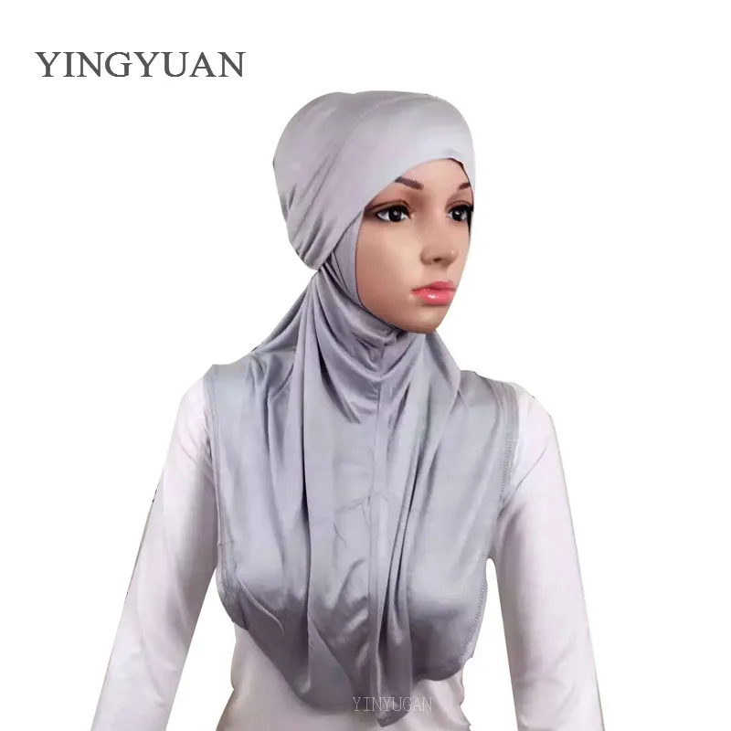 LJ6 модальный Двухсекционный мусульманский хиджаб шарф модный хиджаб оголовье шарф