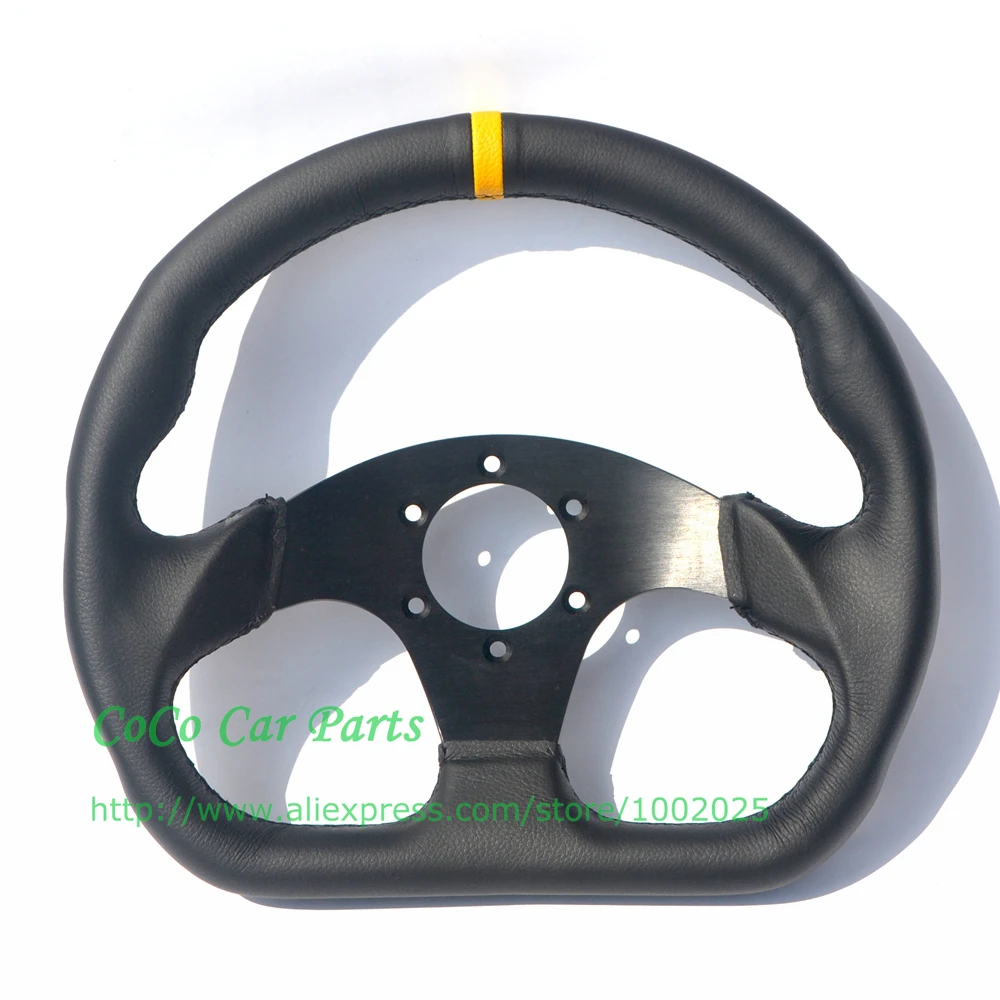 D shape car steering wheel 320mm leather (1)